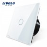 Livolo Luxury White Crystal Glass ,Wall Switch, Touch Switch, EU Standard, VL-C701-11,220~250V Touch Screen Wall Light Switch